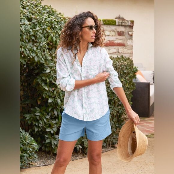Frank & Eileen Blue White Shirts Button Down Floral Size L - Picture 5 of 11